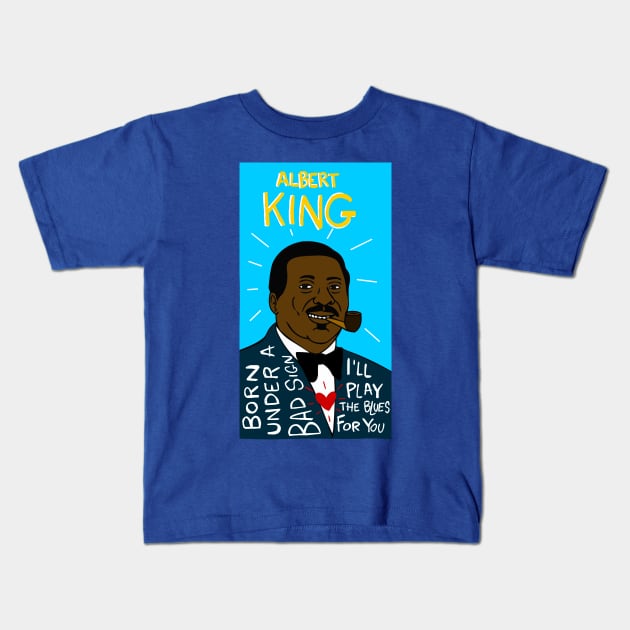 Albert King Kids T-Shirt by krusefolkart